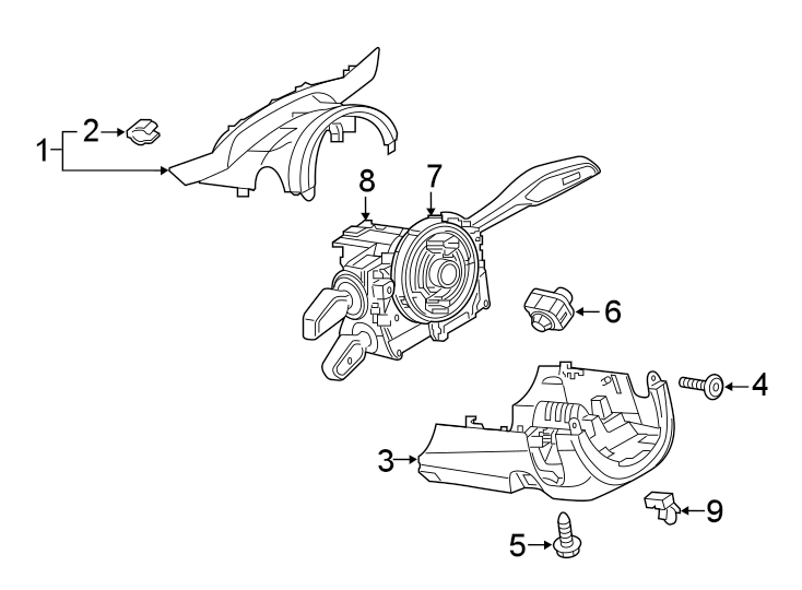 1Steering column. Shroud. Switches & levers.https://images.simplepart.com/images/parts/motor/fullsize/1332365.png