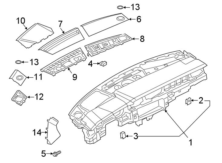 13Upper instrument panel.https://images.simplepart.com/images/parts/motor/fullsize/1332405.png