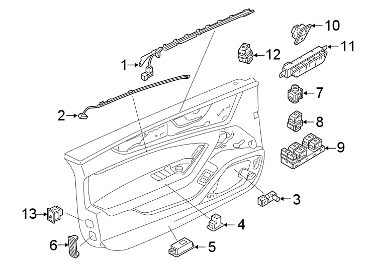 9Front door. Interior trim.https://images.simplepart.com/images/parts/motor/fullsize/1332640.png