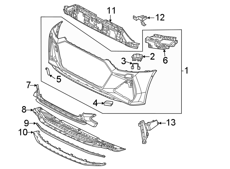 11Front bumper & grille. Bumper & components.https://images.simplepart.com/images/parts/motor/fullsize/1333005.png