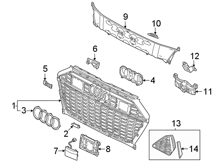 11Front bumper & grille. Grille & components.https://images.simplepart.com/images/parts/motor/fullsize/1333015.png