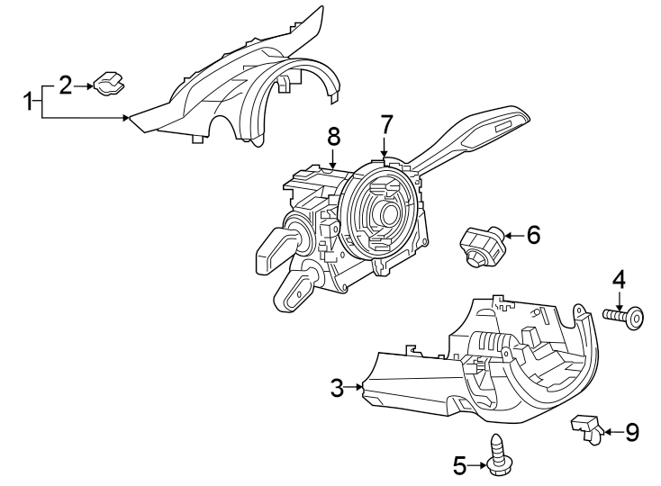 1Steering column. Shroud. Switches & levers.https://images.simplepart.com/images/parts/motor/fullsize/1333365.png