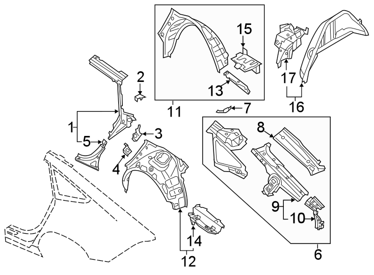 2Quarter panel. Inner structure.https://images.simplepart.com/images/parts/motor/fullsize/1333695.png