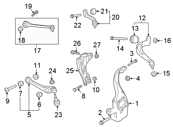 17Front suspension. Suspension components.https://images.simplepart.com/images/parts/motor/fullsize/1335325.png