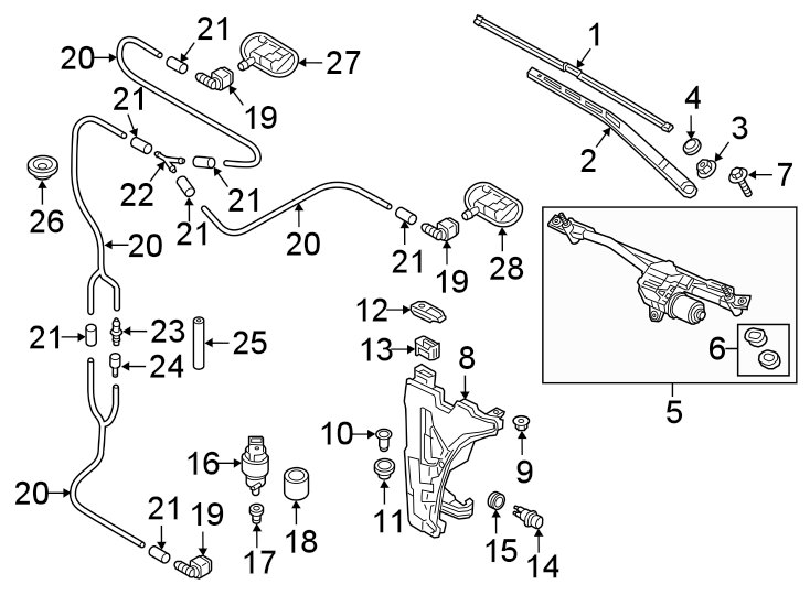 6Windshield. Wiper & washer components.https://images.simplepart.com/images/parts/motor/fullsize/1335405.png