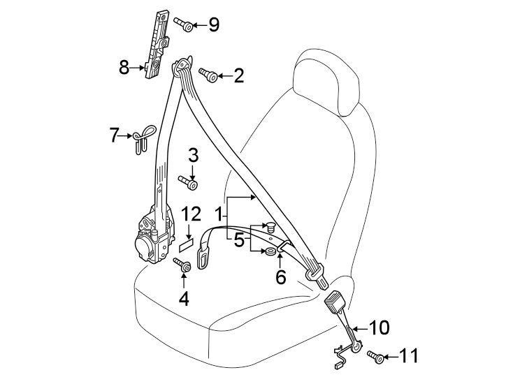 7Restraint systems. Front seat belts.https://images.simplepart.com/images/parts/motor/fullsize/1335495.png