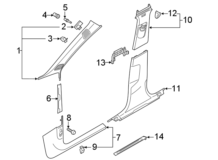 12Pillars. Rocker & floor. Interior trim.https://images.simplepart.com/images/parts/motor/fullsize/1335615.png