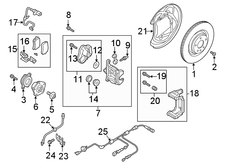 Rear suspension. Brake components.