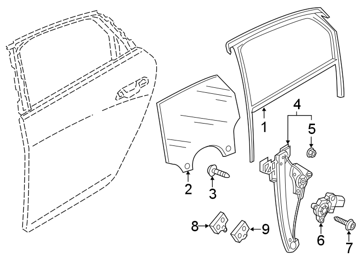 8Rear door. Glass & hardware.https://images.simplepart.com/images/parts/motor/fullsize/1337655.png