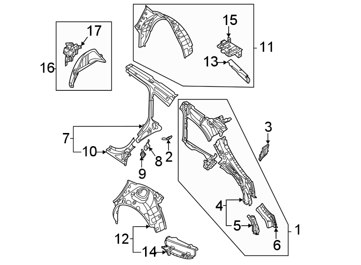 10Quarter panel. Inner structure.https://images.simplepart.com/images/parts/motor/fullsize/1337700.png