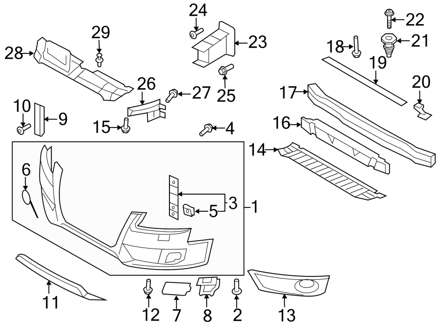 15FRONT BUMPER & GRILLE. BUMPER & COMPONENTS.https://images.simplepart.com/images/parts/motor/fullsize/1340005.png