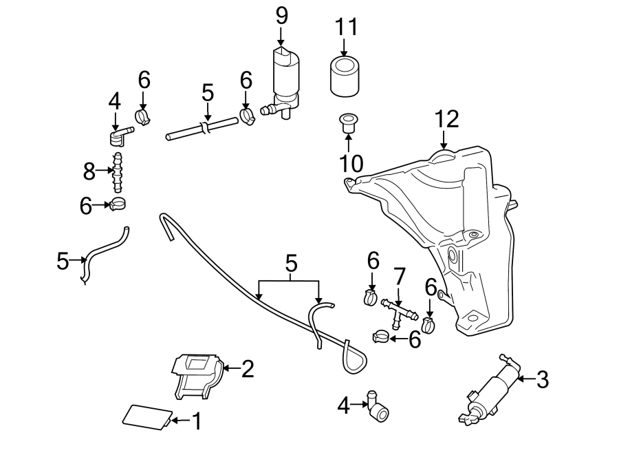 FRONT LAMPS. WASHER COMPONENTS.