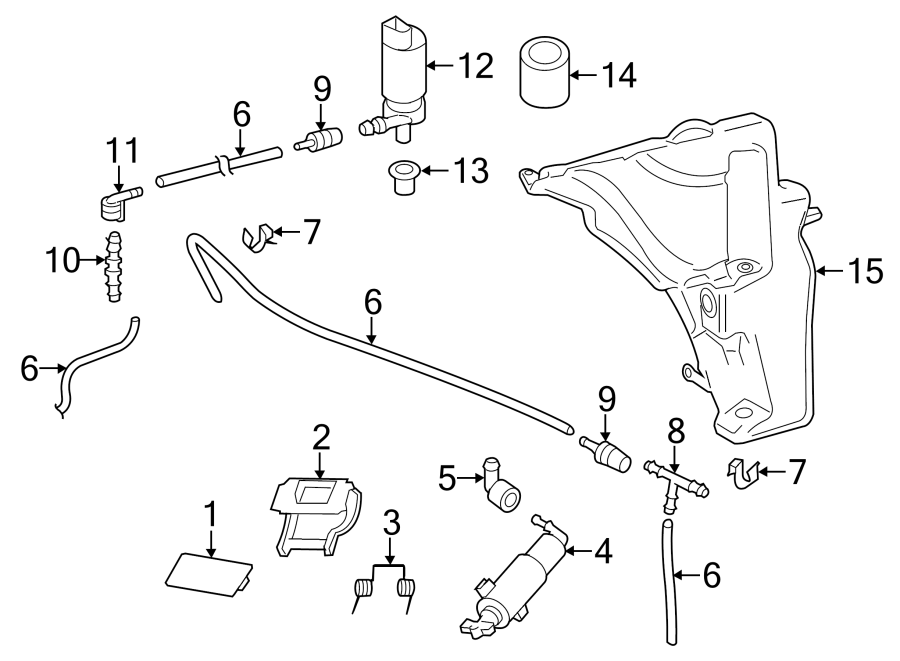 FRONT LAMPS. WASHER COMPONENTS.