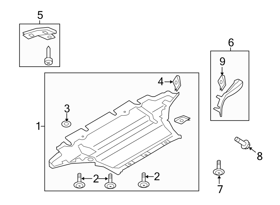 1RADIATOR SUPPORT. SPLASH SHIELDS.https://images.simplepart.com/images/parts/motor/fullsize/1340049.png