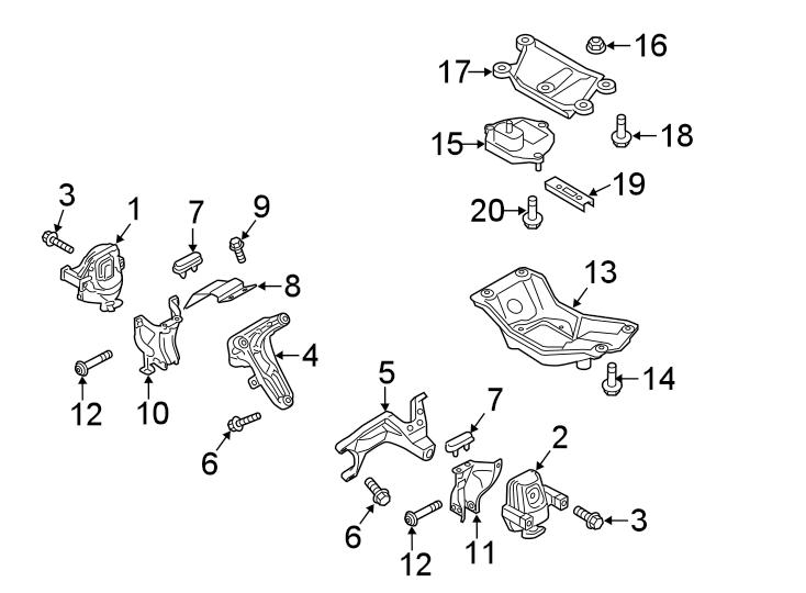 ENGINE / TRANSAXLE. ENGINE & TRANS MOUNTING.