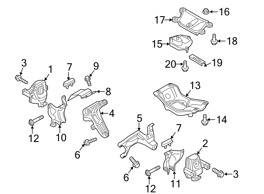 ENGINE / TRANSAXLE. ENGINE & TRANS MOUNTING.