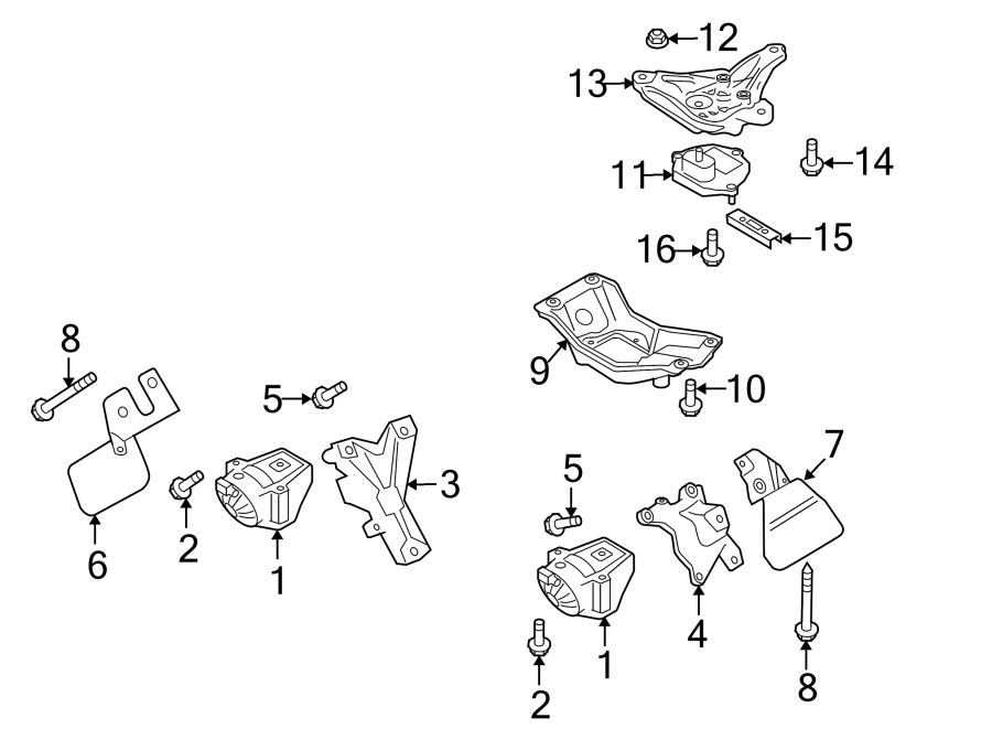 ENGINE / TRANSAXLE. ENGINE & TRANS MOUNTING.