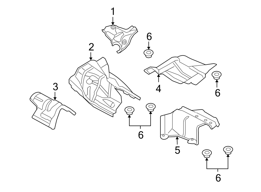 Exhaust system. Heat shields.