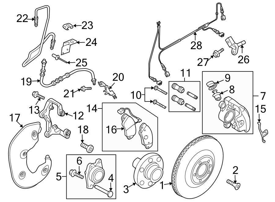 FRONT SUSPENSION. BRAKE COMPONENTS.