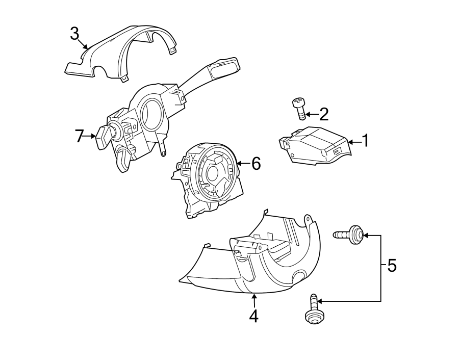 STEERING COLUMN. SHROUD. SWITCHES & LEVERS.