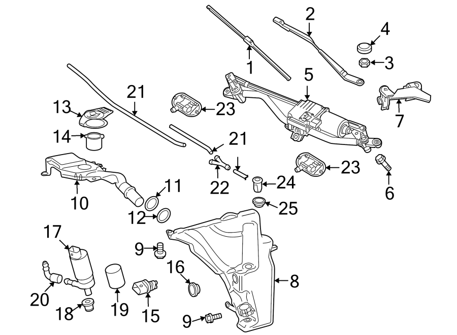 WINDSHIELD. WIPER & WASHER COMPONENTS.