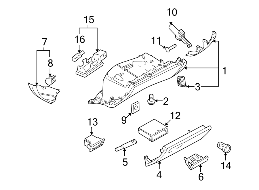 INSTRUMENT PANEL. GLOVE BOX.