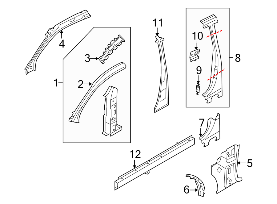 PILLARS. ROCKER & FLOOR. HINGE PILLAR. LOCK PILLAR. ROCKER PANEL.