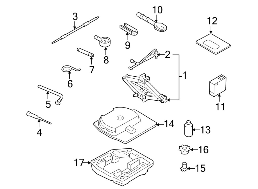 REAR BODY & FLOOR. JACK & COMPONENTS.