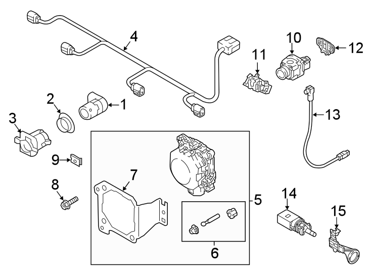 5Front bumper & grille. Electrical components.https://images.simplepart.com/images/parts/motor/fullsize/1341021.png