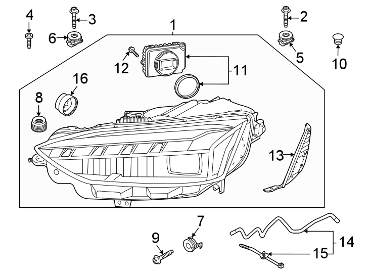 Front lamps. Headlamp components.