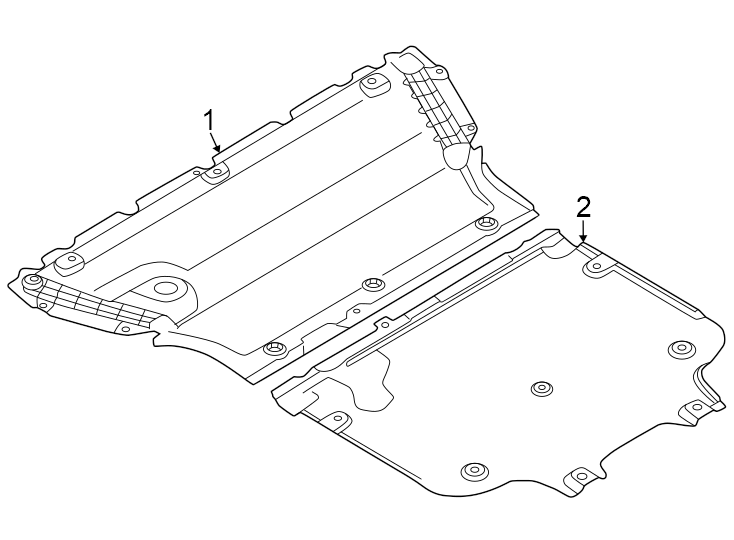 Radiator support. Splash shields.