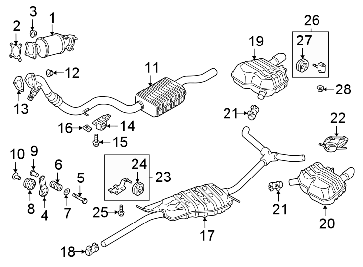 Exhaust system. Exhaust components.