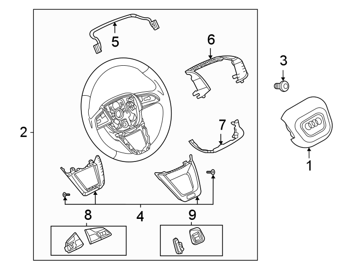 Steering wheel & trim.