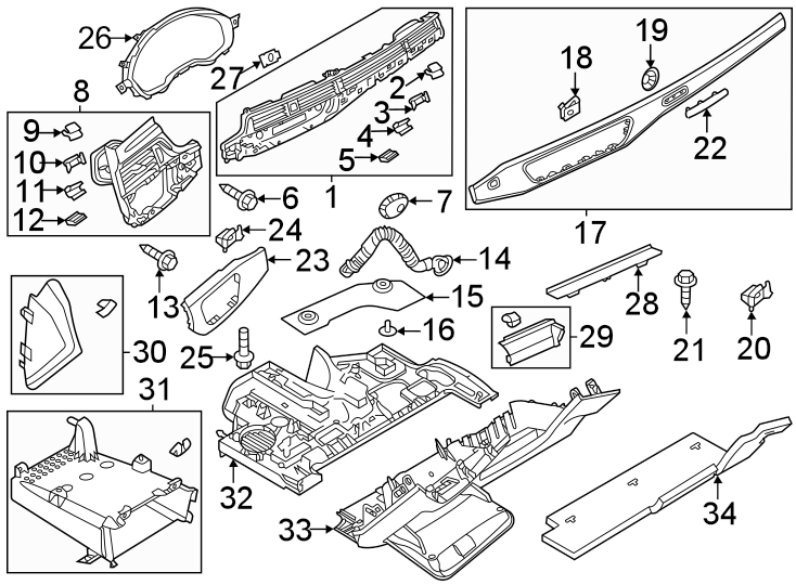 16Lower instrument panel.https://images.simplepart.com/images/parts/motor/fullsize/1341524.png