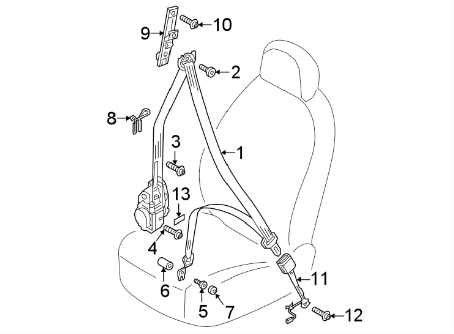 RESTRAINT SYSTEMS. FRONT SEAT BELTS.