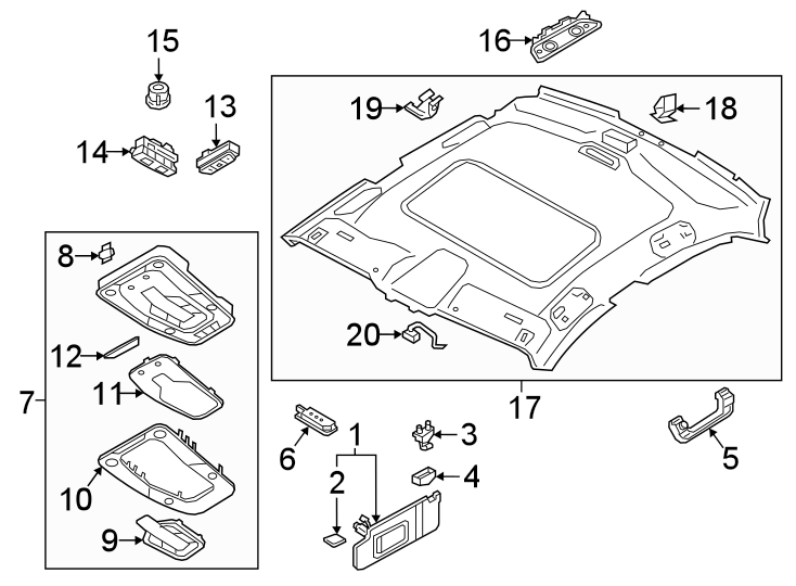 Roof. Interior trim.