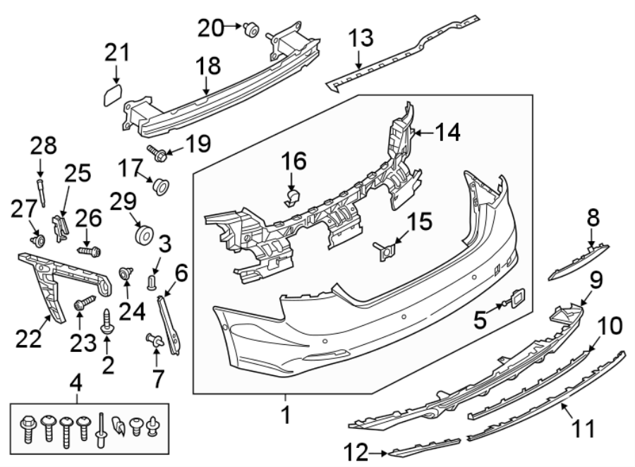 9REAR BUMPER. BUMPER & COMPONENTS.https://images.simplepart.com/images/parts/motor/fullsize/1341885.png