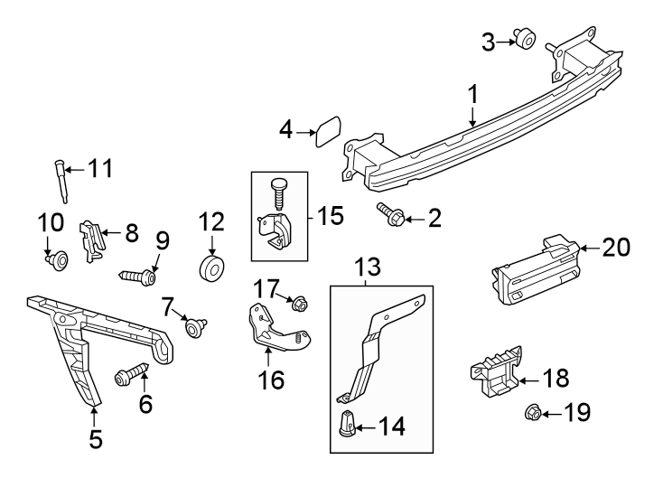 Rear bumper. Bumper & components.