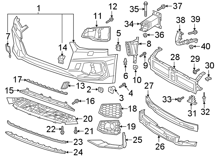 38FRONT BUMPER & GRILLE. BUMPER & COMPONENTS.https://images.simplepart.com/images/parts/motor/fullsize/1343006.png