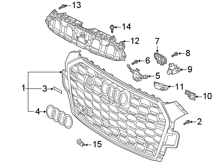 4Front bumper & grille. Grille & components.https://images.simplepart.com/images/parts/motor/fullsize/1343013.png