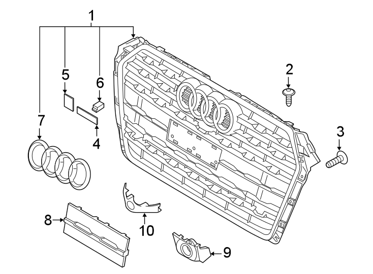 9FRONT BUMPER & GRILLE. GRILLE & COMPONENTS.https://images.simplepart.com/images/parts/motor/fullsize/1343015.png