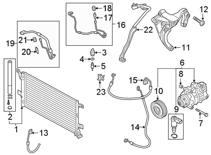 2Air conditioner & heater. Compressor & lines. Condenser.https://images.simplepart.com/images/parts/motor/fullsize/1343145.png