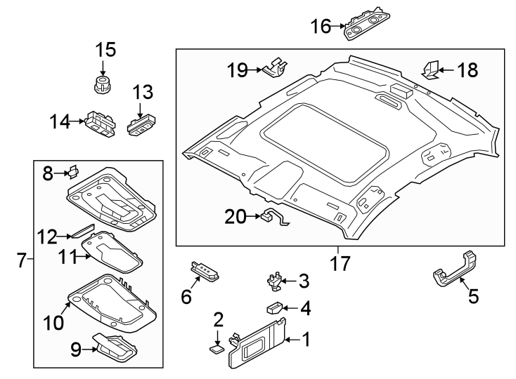 ROOF. INTERIOR TRIM.