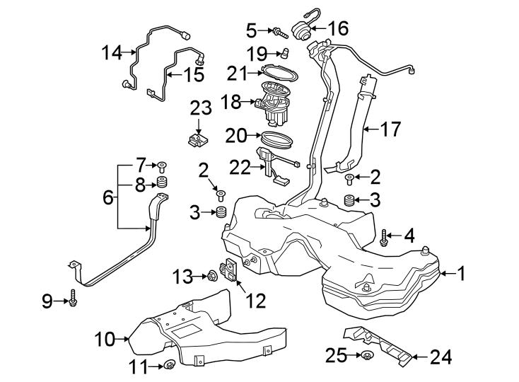 13Fuel system components.https://images.simplepart.com/images/parts/motor/fullsize/1343740.png