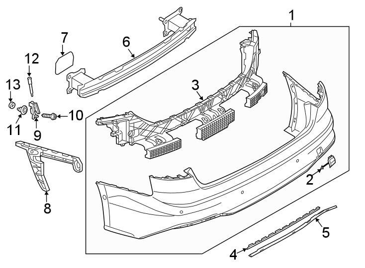 13Rear bumper. Bumper & components.https://images.simplepart.com/images/parts/motor/fullsize/1343891.png