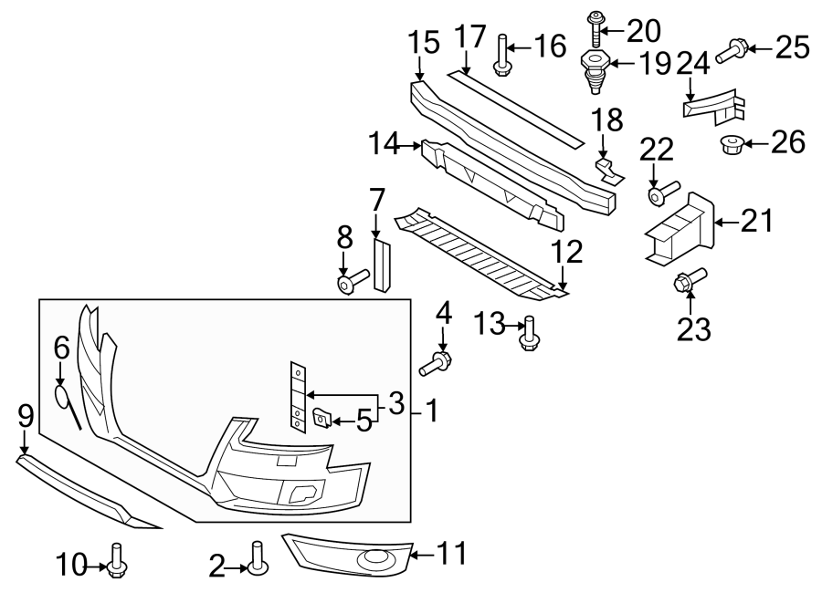 20FRONT BUMPER & GRILLE. BUMPER & COMPONENTS.https://images.simplepart.com/images/parts/motor/fullsize/1345005.png