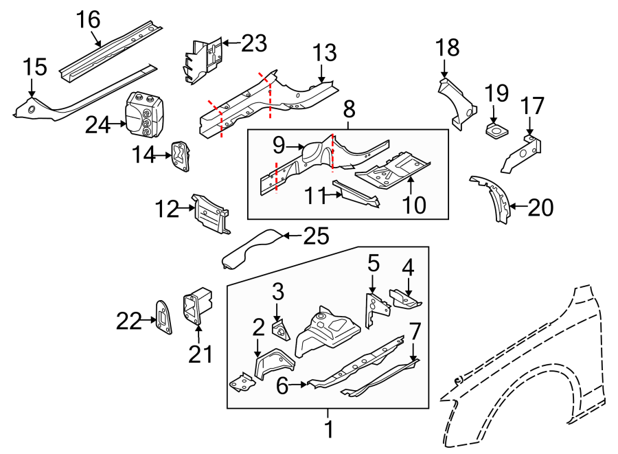 3FENDER. STRUCTURAL COMPONENTS & RAILS.https://images.simplepart.com/images/parts/motor/fullsize/1345180.png