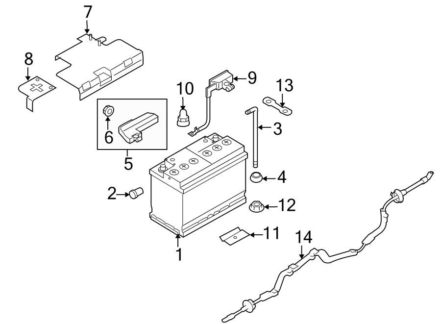 Rear door. Battery.