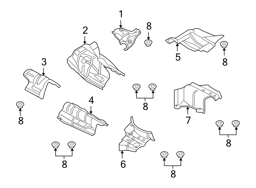 EXHAUST SYSTEM. HEAT SHIELDS.