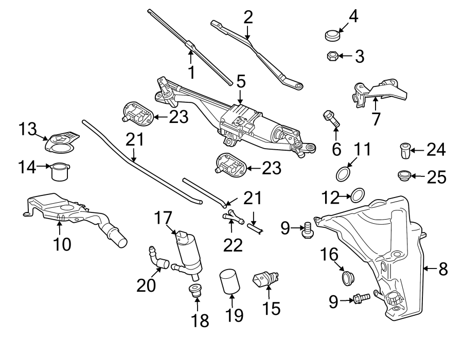 Windshield. Wiper & washer components.